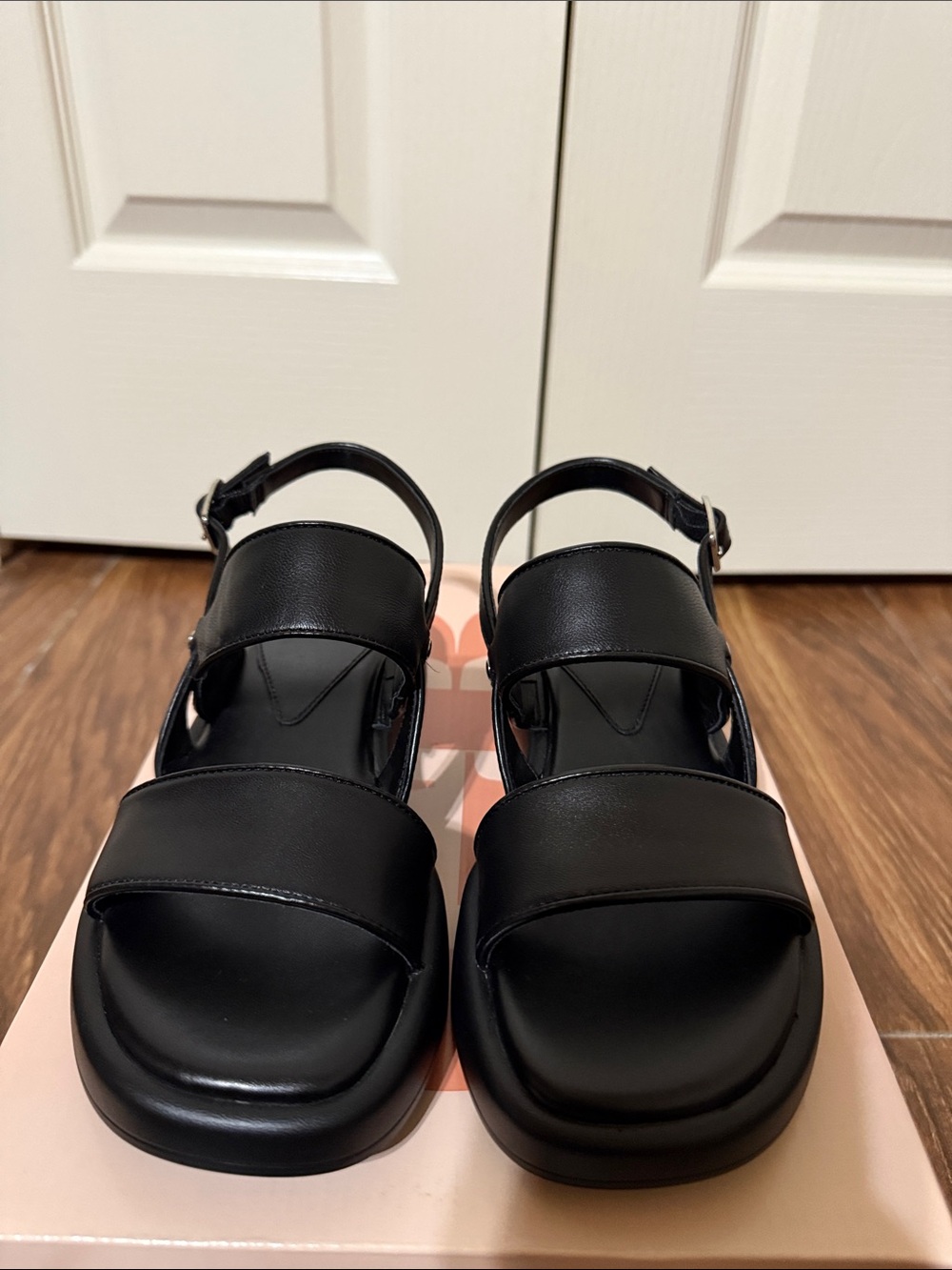 Gianni Bini Black Platform Slingback Sandals